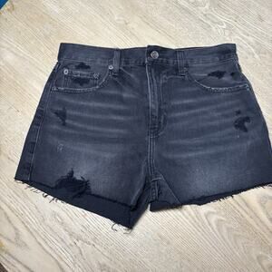 Pistola Nova Relaxed High-Rise Cut-Off Denim Shorts Night Hour 28 Dark